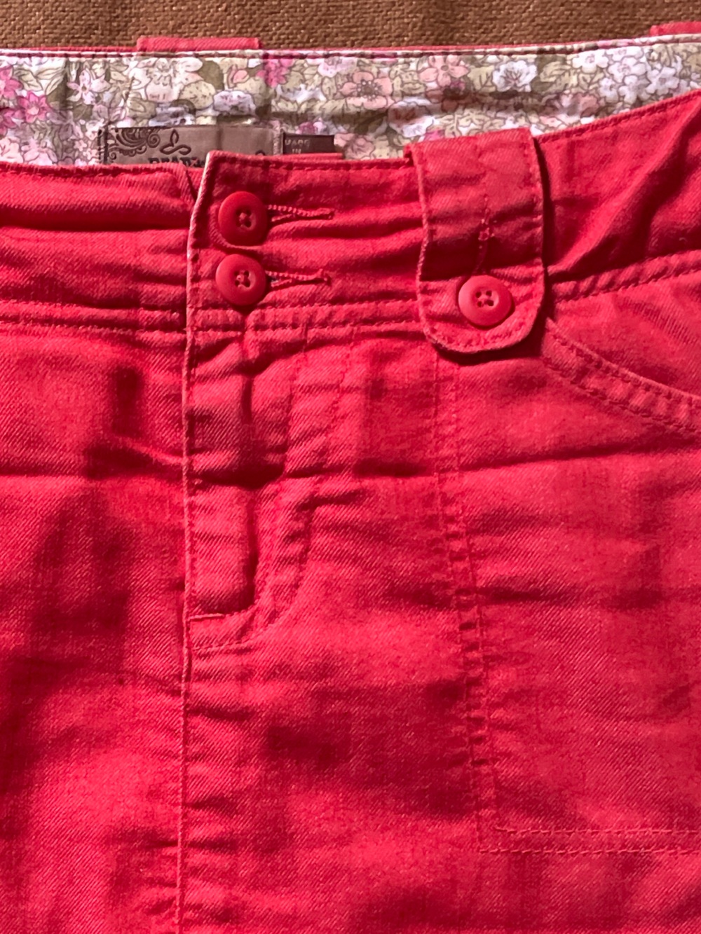 prAna | Breathe Mid-Rise Mini Skirt in Red w/ Fly Front & 4 Pockets ♥ Sz 6 - Picture 7 of 7